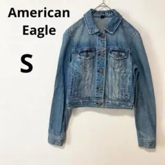 アメリカンイーグル S ダメージ シンプル デニムジャケット　Gジャン