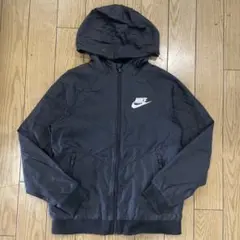 NIKE ナイロンジャケット バックプリント スウォッシュ 古着 黒 Lサイズ