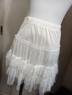 ホワイト フリルミニスカート