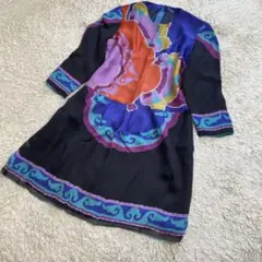 ✨美品✨レオナール ロングワンピース 花柄 総柄 シルク シルク 切替