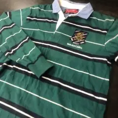 VAN RED LABEL ストライプラガーシャツ sizeLグリーン 古着