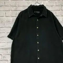 半袖シルクシャツ！アロハ　ブラックL 730