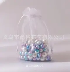 258ホワイトオーガンジー巾着7×9 ラッピング袋 20枚セット