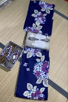 豪華浴衣セット　在庫限り　4点セット　新品未使用　紫陽花