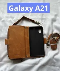 ⭐️Galaxy A21ケース 手帳型多財布デザイン ショルダー カード 便利