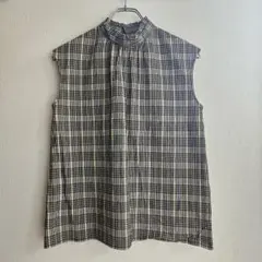 BEAMS　シアサッカー　チェック ノースリーブシャツ