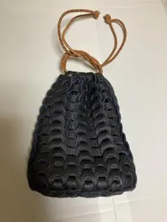ilmicio イルミーチョ 巾着 BOHO ネイビー 紺 ヒデタカフカヤ