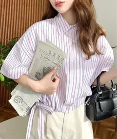 moment+ 半袖クロップドシャツ