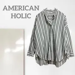k3178ks【アメリカンホリック】ストライプスキッパーシャツ/美品 ゆったり