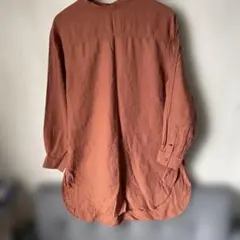 ESSEME Lサイズオレンジ 長袖シャツ ラウンドネック