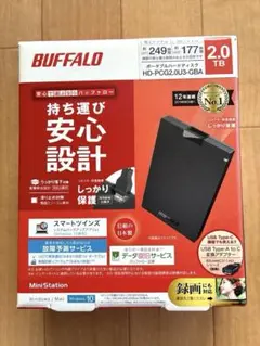 バッファロー ポータブルHDD HD-PCG2.0U3-GBA 2TB