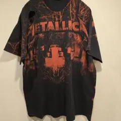 METALLICA Tシャツ 総柄 炭黒
