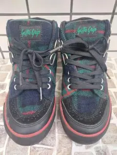 ゲッタグリップ　タータンチェックハイカットスニーカー　UK4.5　レア　ロック