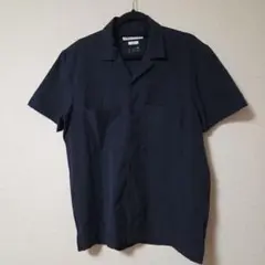 ZARA　ザラ　 半袖 オープンカラーシャツ 　ネイビー　Lサイズ
