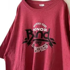 ジャージーズ HONOR Bond 音符 Tシャツ XL レッド 赤 古着