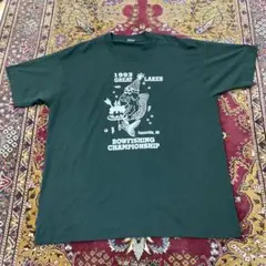 90s シングルステッチ USA製 釣り大会 記念 魚 アニマル アート T