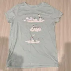 子供服　キッズ　Tシャツ　アメリカ　水色　半袖　ペンギン　トップス