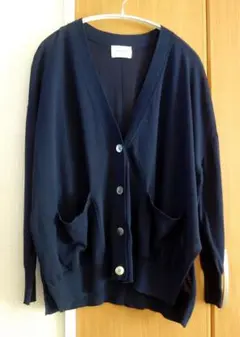 UNITED ARROWS カーディガン サイドスリット ネイビー