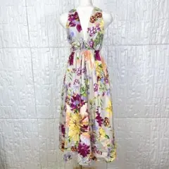 【美品】H&M花柄ワンピース✨ XS涼やか◎ リゾートにも♪ 【1084】
