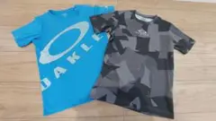 オークリー OAKLEY キッズ Tシャツ2セット 青・迷彩 140cm