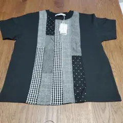 NATURAL LAUNDRY パッチワーク 半袖Tシャツ サイズ2