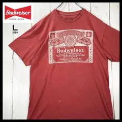 バドワイザー Budweiser ビール 企業 Tシャツ 古着 Lサイズ レッド