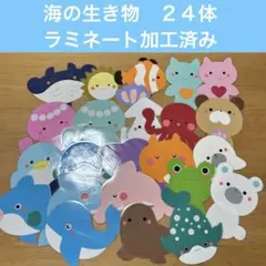壁面飾り　海の生き物２４体