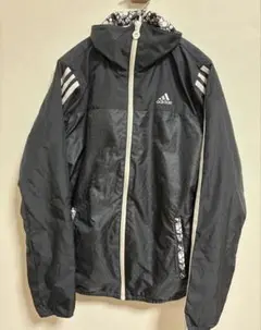 adidasアディダス　ウィンドブレーカー ブラック 内側フリース素材