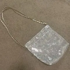 スパンコールバッグ　ショルダー　シルバー