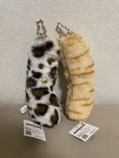 【新品未使用】アニマルしっぽぶるぶるカラビナ付き 2点セット