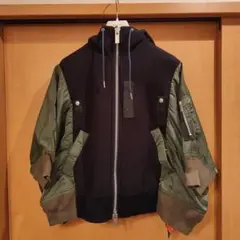 sacai 2021 フーディ&MA-1 コンビ ハイブリッドブルゾン