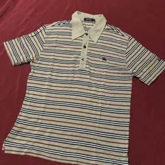 Burberry ベージュストライプ ポロシャツ 美品　　　　⭐️ SALE⭐️