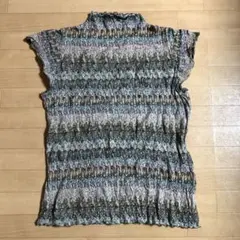 【未使用】プルオーバー　M-L　半袖　リバーシブル　シワ加工　メロウ　Tシャツ