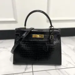 HERMES エルメス ケリー28 ポロサス ブラック