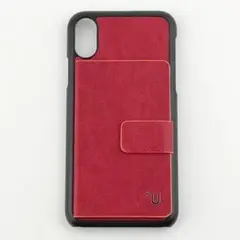 【残り1点】　iPhoneX XS レッド 赤 シンプル PUレザー カード収納