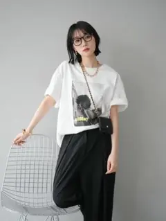 トップス 半袖Tシャツ ネオンロゴフォトプリントBIG Tシャツ Lumier