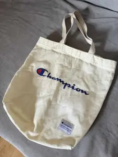 Champion キャンバストートバッグ クリーム色