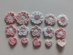 No.153　ハンドメイド　コットン　モチーフ　詰め合わせ　15個
