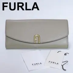 美品✨FURLA フルラ 長財布 プリムラ アーチロゴ ゴールド金具 グレージュ