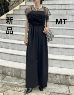 フリルチュールボレロセットオールインワン　ブラック　MT