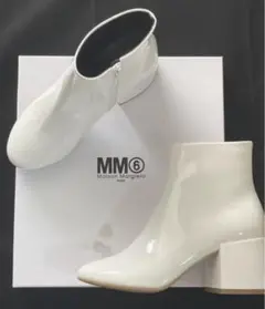 新品未使用 MM6 Maison Margiela エナメル 白 ブーツ 38