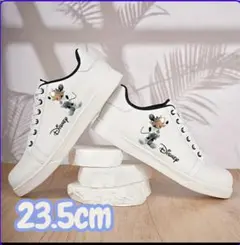 Disney ミッキー プリント　スニーカー ホワイト23.5☆新品未使用☆
