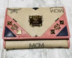 美品 MCM ヴィセトス柄 モノグラム レザー カードケース 名刺入れ