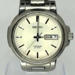 Auth Seiko 7N43-7B80 Wristwatch Metal Silver White Japan New