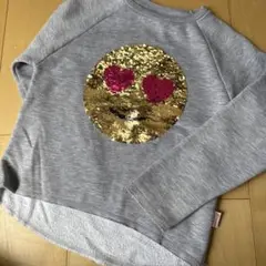 emoji スパンコール トレーナー サイズ7 グレー