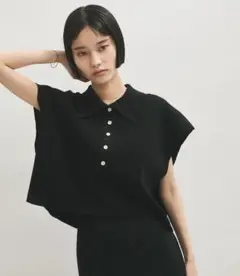 ADAM ET ROPE' FEMME サステナブル　ニットポロTEE