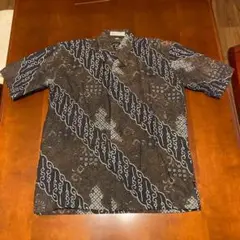 美品★未使用★KERIS PATIHデザインアロハシャツ ブラウン系 茶色