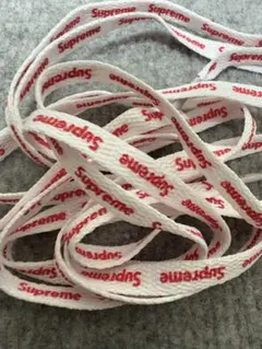 Supreme ロゴ入り靴ひも ホワイト/レッド