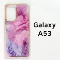 Galaxy A53 5G ケース ピンク パープル マーブル メッキ風