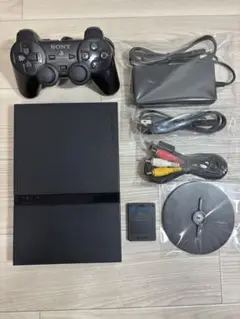 動作品 プレステ2 本体 SCPH-79000 CB Mカード・専用スタンド付